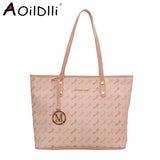 Designer Literary Letter Printing Women Tote Handbags Canvas Shoulder Bag