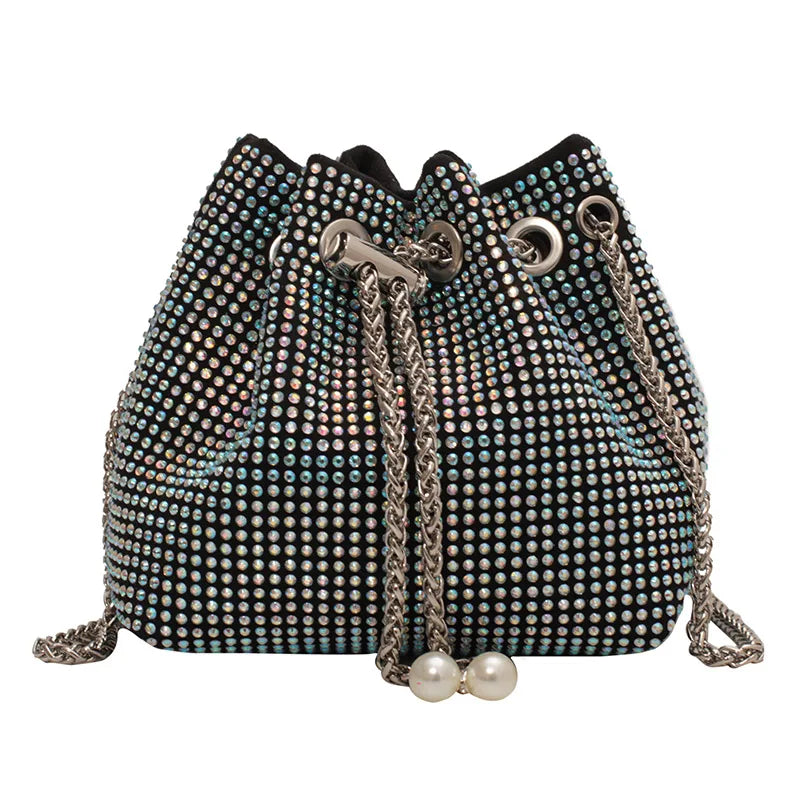 Diamond Bucket Bag Women's Shoulder Bags Ball Chain Crossbody Bag Totes
