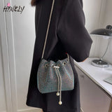 Diamond Bucket Bag Women's Shoulder Bags Ball Chain Crossbody Bag Totes