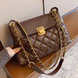 Diamond Lattice Chain Handbags Women Shoulder Crossbody Bags