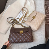 Diamond Lattice Chain Handbags Women Shoulder Crossbody Bags