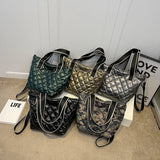 Camo Quilted Tote Bag Women Winter Handbag