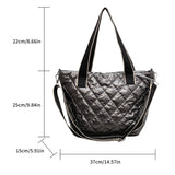Camo Quilted Tote Bag Women Winter Handbag