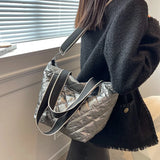 Camo Quilted Tote Bag Women Winter Handbag
