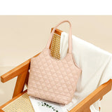 Diamond Plaid Women Shoulder Bags Solid All-match Commuter Underarm Bag