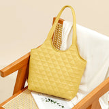 Diamond Plaid Women Shoulder Bags Solid All-match Commuter Underarm Bag