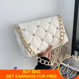Diamond Shoulder Bags Rivet Chains Crossbody Bag Purse sac a main femme