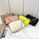 Diamond Shoulder Bags Rivet Chains Crossbody Bag Purse sac a main femme