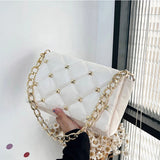 Diamond Shoulder Bags Rivet Chains Crossbody Bag Purse sac a main femme