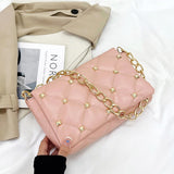 Diamond Shoulder Bags Rivet Chains Crossbody Bag Purse sac a main femme