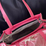 Diamond Tassel Handbag Women's Canvas Tote Bag Solid Shopping Shoulder Bag