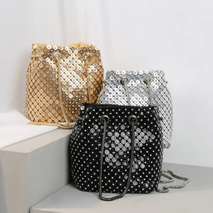 Diamond Mini Chain Shoulder Purses Crystal Clutch Evening Bucket Bags