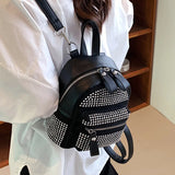 Diamond Women Backpack Small PU Leather Lady Shoulder Crossbody Bags