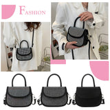 Diamonds Leather Shoulder Handbag for Women