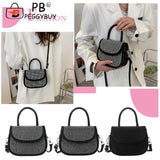 Diamonds PU Leather Shoulder Handbag for Women