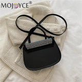 Diamonds PU Leather Shoulder Handbag Rhinestones Messenger Bag