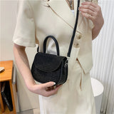 Diamonds PU Leather Shoulder Handbag Rhinestones Messenger Bags for Women