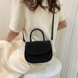 Diamonds PU Leather Shoulder Handbag Rhinestones Messenger Bags for Women