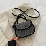 Diamonds PU Leather Shoulder Handbag Rhinestones Messenger Bags for Women