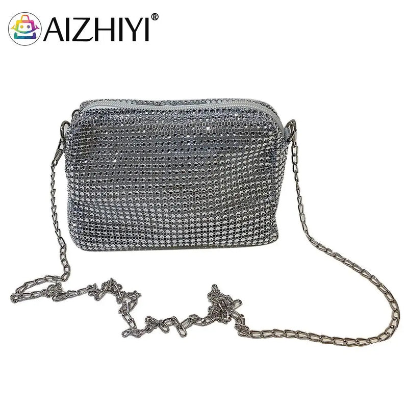 Diamonds Rhinestones Shoulder Bag Chain Crossbody Tote for Women