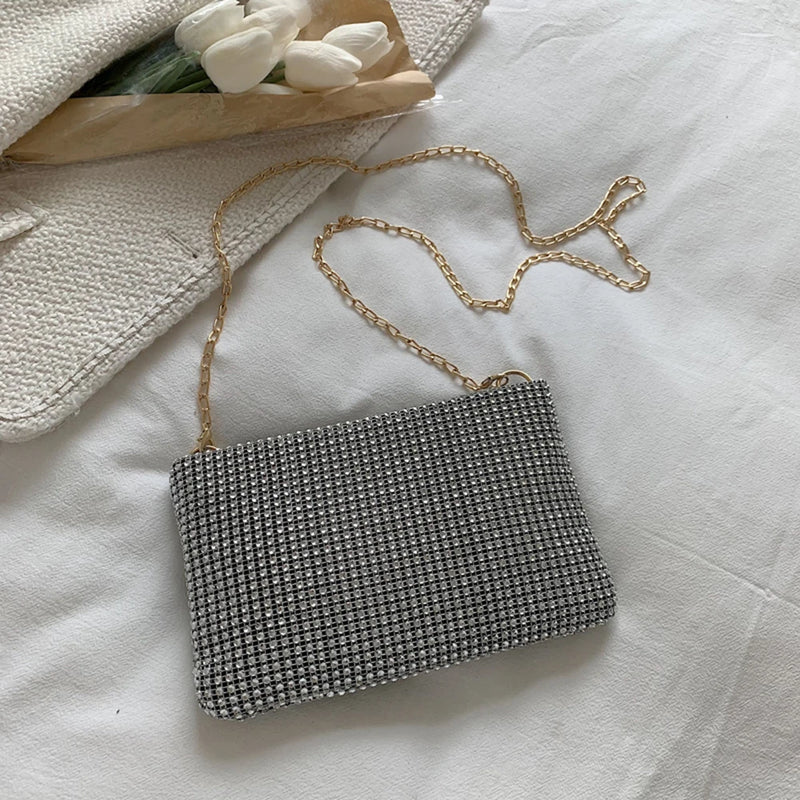 Diamonds Shoulder Crossbody Bag Rhinestones Wedding Party Chain Clutch