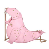 Dinosaur Rivets Chain Purse Shoulder Bag Ladies Crossbody Mini Messenger Bag