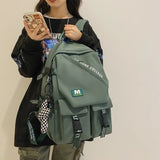 Waterproof Nylon Backpack High Student School Bag Teenage Girls Backpacks