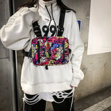 Rectangle Streetwear Writer Chest Rig Bag Hip-Hop Chest Bags