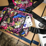 Rectangle Streetwear Writer Chest Rig Bag Hip-Hop Chest Bags