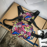 Rectangle Streetwear Writer Chest Rig Bag Hip-Hop Chest Bags