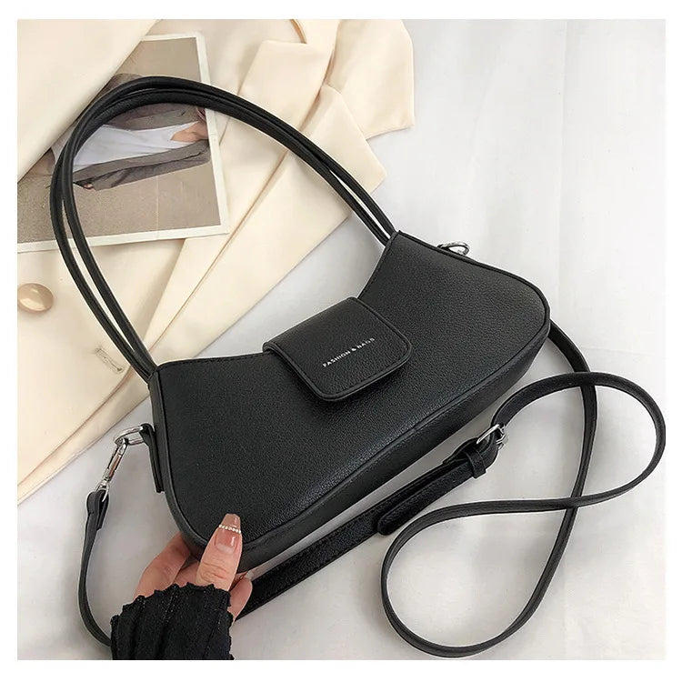 Double Strap Women's Handbag Purse PU Leather Shoulder Bag