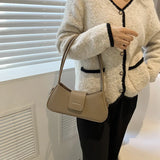 Double Strap Women's Handbag Purse PU Leather Shoulder Bag