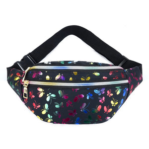 Double Zipper Waist Bag Printing Chest Bag Summer PU Mobile Phone Messenger