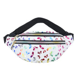 Double Zipper Waist Bag Printing Chest Bag Summer PU Mobile Phone Messenger