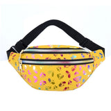 Double Zipper Waist Bag Printing Chest Bag Summer PU Mobile Phone Messenger