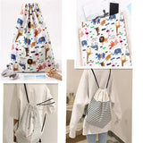 Canvas Drawstring Backpack Travel Shoulder Bag Women Shoes Clothes Storage