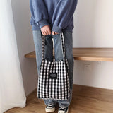 Durable Women Student Cotton Linen Single Shoulder Bag Shopping Tote