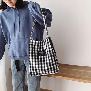 Durable Women Student Cotton Linen Single Shoulder Bag Shopping Tote