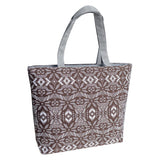 Elephant Striped Canvas Shopper Tote Handbag