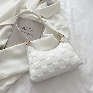 Embossed PU Leather Zipper Shoulder Bag for Women Summer