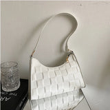 Embossed PU Leather Zipper Shoulder Bag for Women Summer