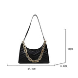 Embossed PU Leather Chain Shoulder Bag for Women Daily Clutch