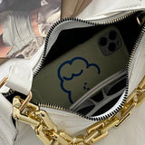 Embossed PU Leather Chain Shoulder Bag for Women Daily Clutch