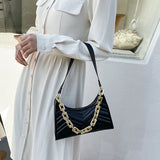 Embossed PU Leather Chain Shoulder Bag for Women Daily Clutch