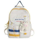 Embroidered Letter Print Women Backpack Preppy Style Backpack