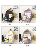 Embroidered Letter Print Women Backpack Preppy Style Backpack