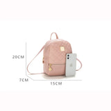 Embroidered Mini Backpack Women Bag Soft PU Leather School Backpack