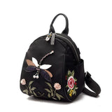 Dragonfly Embroidered Shoulder Bag Women Backpack
