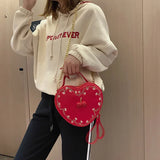 Cherry Heart Crossbody Bag Embroidered Shoulder Clutch