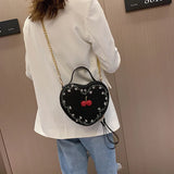 Cherry Heart Crossbody Bag Embroidered Shoulder Clutch